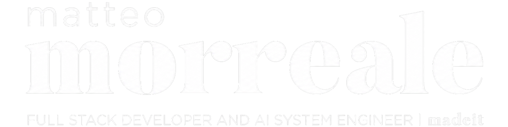 Logo Matteo Morreale AI Engineer white transparent